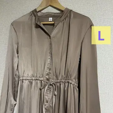 원피스 롱 긴팔 광택 모카 L 사이즈