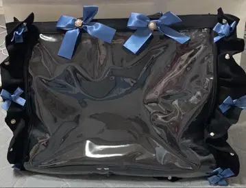 자카마트 A3 프릴 토트 블랙 x 파랑