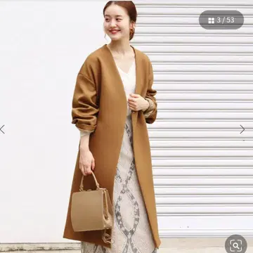 IENA 트리플 크로스 V넥 롱 코트