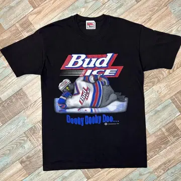 90s Bud ICE 바드아이스 T셔츠 펭귄 버드와이저 블랙