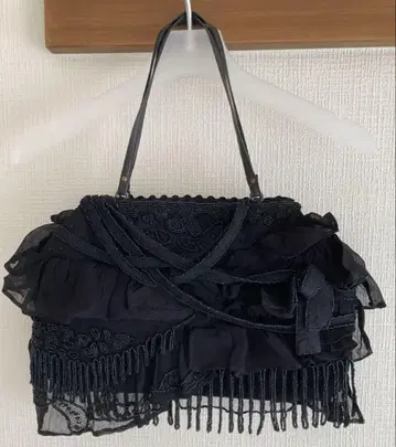 저먼 피에슈 JAMIN PUECH 비즈 가죽 백 블랙