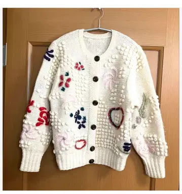 가디건 울 손뜨개질 입체 3D