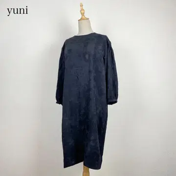 yuni 스웨이드 느낌 프리 사이즈 원피스 네이비