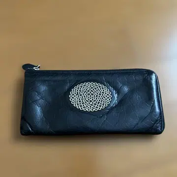 블랙 가죽 장지갑