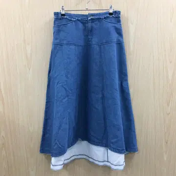 로샤스 데님풍 플레어 롱 스커트 F0911A05