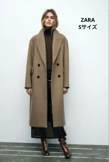ZARA 울 오버 사이즈 코트 브라운 S 사이즈
