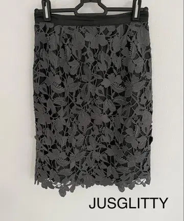 JUSGLITTY 리프 레이스 스커트