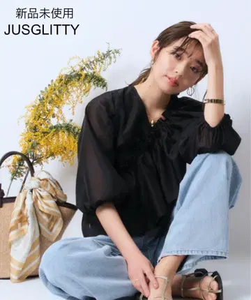 미사용 JUSGLITTY 멀티WAY 오간 블라우스