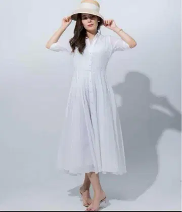 JENNE 오드리 룩 에어리 원피스 화이트
