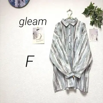 9480-1 그리 gleam 긴팔 올 패턴 셔츠 F 오버 사이즈