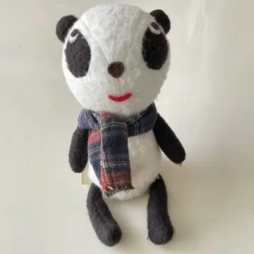 레어 gladee 그래디 팬더 봉제 인형 체크 무늬 머플러