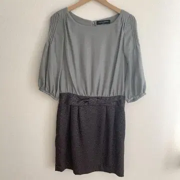 UNITED ARROWS 도킹 원피스 그레이 x 레오파드 무늬 36