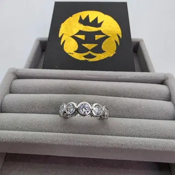 박스 포함 KING ICE 반지 19호 실버 스톤