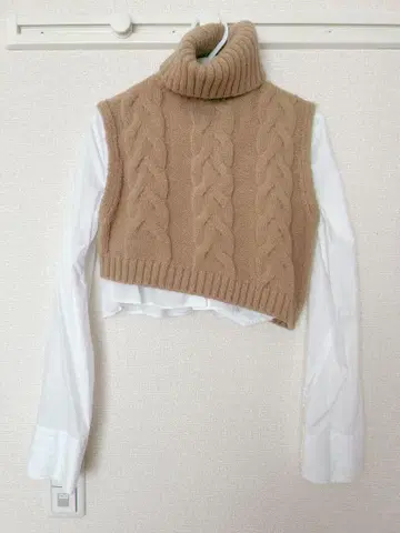 ZARA 숏 기장 니트 베스트 셔츠 세트