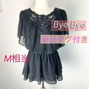 c503 Bye Bye 반팔 블라우스 M 상당 택 포함 새상품 플럼