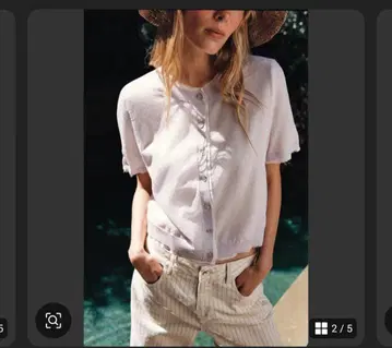 린넨 혼방 더블 레이어드 니트 가디건 ZARA