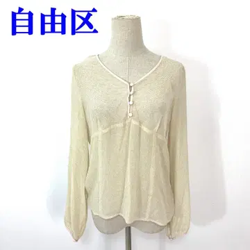 자유구 긴팔 블라우스 베이지 폴리에스테르 100% 40 C4261