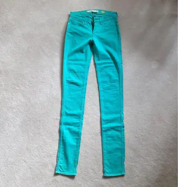 Wrangler 짙은 민트 그린 스키니 팬츠 미사용 새상품 34 사이즈