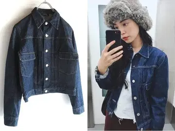 레어 00s 빈티지 A.P.C. 세컨드 타입 적귀 데님 자켓 S