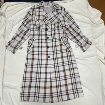 MOUSSY 체크 무늬 트렌치코트 마우지 코트