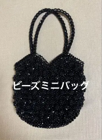 새상품급 비즈 미니백 블랙