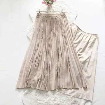 theory*띠어리 럭스 23SS 플리츠 스커트 롱 베이지