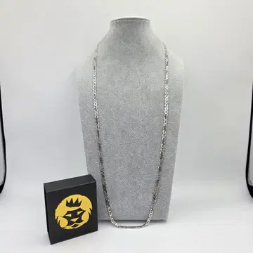 박스 포함 KING ICE 실버 목걸이 롱 체인 남성용