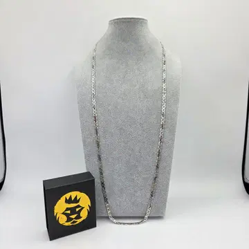 박스 포함 KING ICE 실버 목걸이 롱 체인 남성용