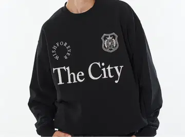 The City 프린트 블랙 맨투맨