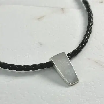 GEORG JENSEN 423 가죽 뜨개질 목걸이 실버 925