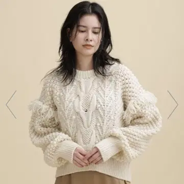 casa fline/프린지 핸드 니트 풀오버