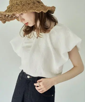 hinari 벌룬 실루엣 블라우스 화이트