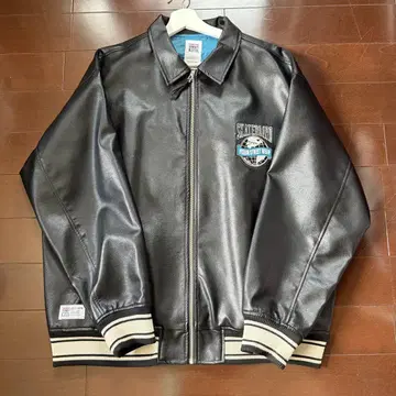 VISION STREET WEAR 블랙 가죽 자켓