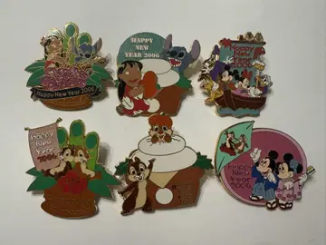 디즈니 핀 배지 세트 2006년 신년 스티치 칩 앤 데일 설날