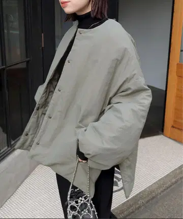 andme 오버 사이즈 그레이 퀼팅 자켓
