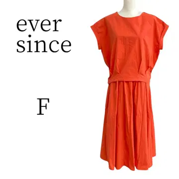 새상품급 eversince 오렌지 스커트 셋업 FREE SIZE