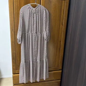 SHIPS 원피스 브라운 기하학 패턴 프린트