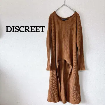 새상품급 DISCREET 브라운 니트 긴팔 변형 상의 비대칭
