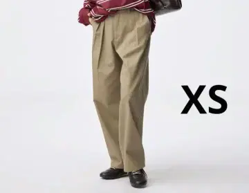 GU 지유 치노 배럴 레그 턱 팬츠 베이지 XS