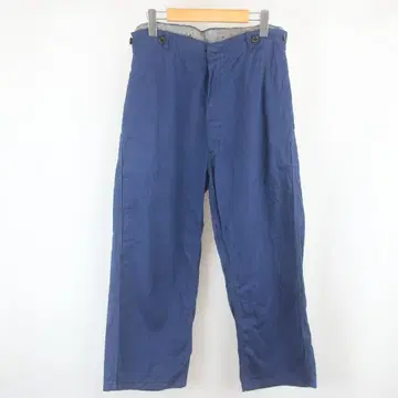 VINTAGE EURO 신치 벨트 버튼 플라이 워크 팬츠 네이비