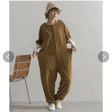 새상품 루피리안 린넨 라이크 올인원 살로펫 점프수트 가을/겨울 브라운
