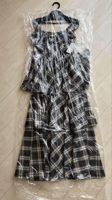M me eme Double strap slit onepiece Gray