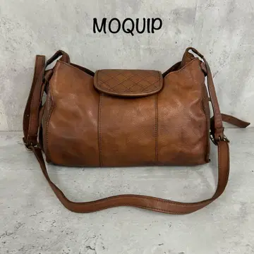 MOQUIP 모키프 가죽 숄더 백 천연 가죽 브라운 여성용