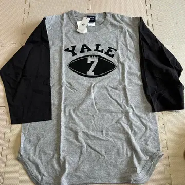 Yale 풋볼 디자인 7부 소매 티셔츠 L