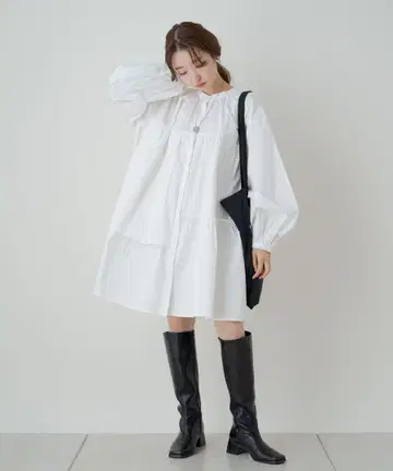 새상품 Kastane 카스타네 프릴 티어드 셔츠 원피스