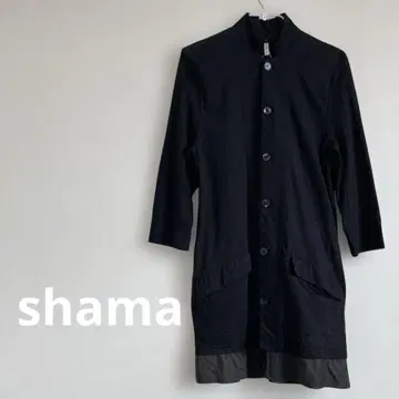 shama 블랙 테일러드 가디건 7부 소매