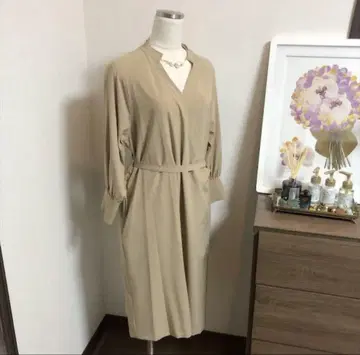 ga 벨트 포함 랩 드레이프감 원피스 베이지