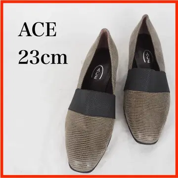 O5607*ACE*웨지 힐 펌프스 23cm 브라운 계열