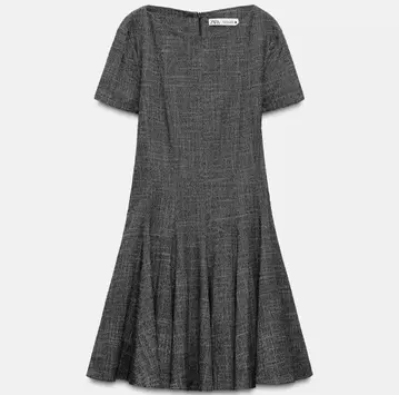 ZARA ZW 컬렉션 숏 기장 플레어 원피스 M 사이즈 그레이마르