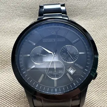 Emporio Armani 크로노그래프 시계 블랙